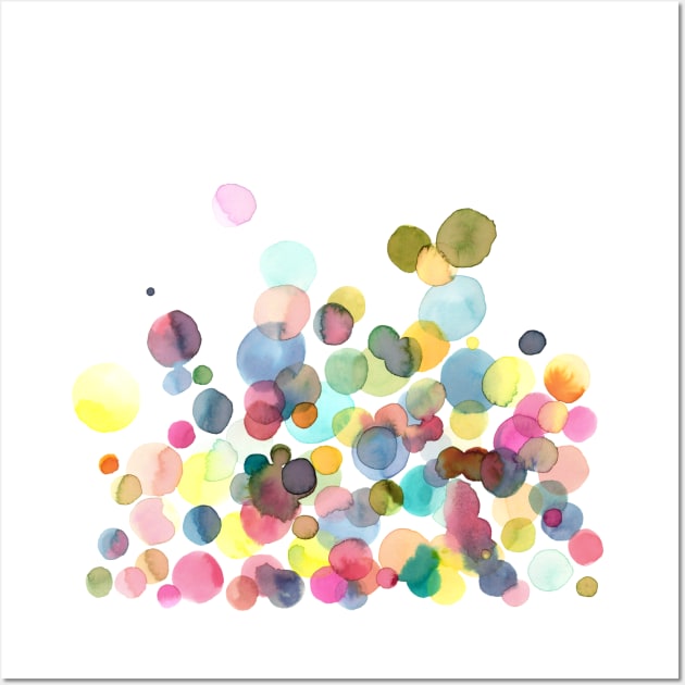 Colorful Watercolor Dots Wall Art by ninoladesign